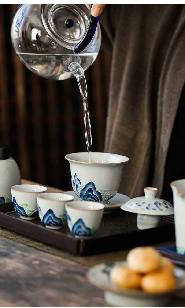 ThreeForce Cover Bowl Tea Cup Vintage Ceramic Handmade Tea Bowl Tea Cup Japanese Tea Bowl Household Tea Bowl Large ThreeForce Cover Bowl Tea Cup Vintage Ceramic Handmade Tea Bowl Tea Cup Japanese Tea Bowl Household Tea Bowl Large
