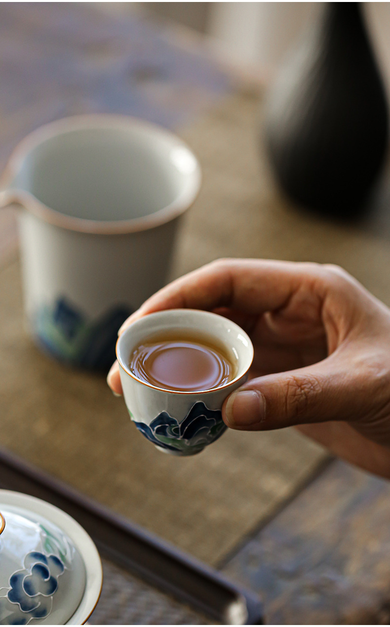 ThreeForce Cover Bowl Tea Cup Vintage Ceramic Handmade Tea Bowl Tea Cup Japanese Tea Bowl Household Tea Bowl Large ThreeForce Cover Bowl Tea Cup Vintage Ceramic Handmade Tea Bowl Tea Cup Japanese Tea Bowl Household Tea Bowl Large