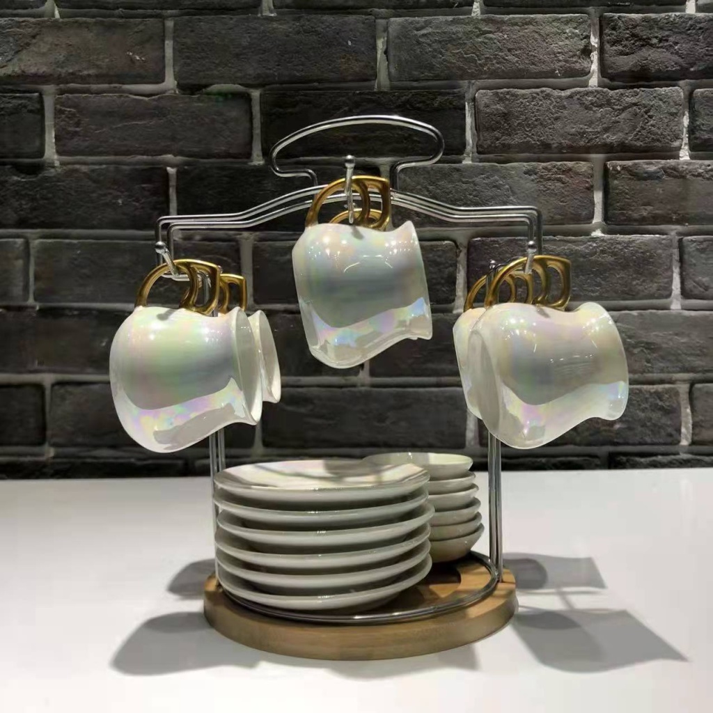 Jingdezhen 6 Cups 6 Plates Coffee Set Ceramic Cup Ceramic Plate Pearl Glaze Coffee Set Points Exchange Supermarket Promotion Jingdezhen 6 Cups 6 Plates Coffee Set Ceramic Cup Ceramic Plate Pearl Glaze Coffee Set Points Exchange Supermarket Promotion