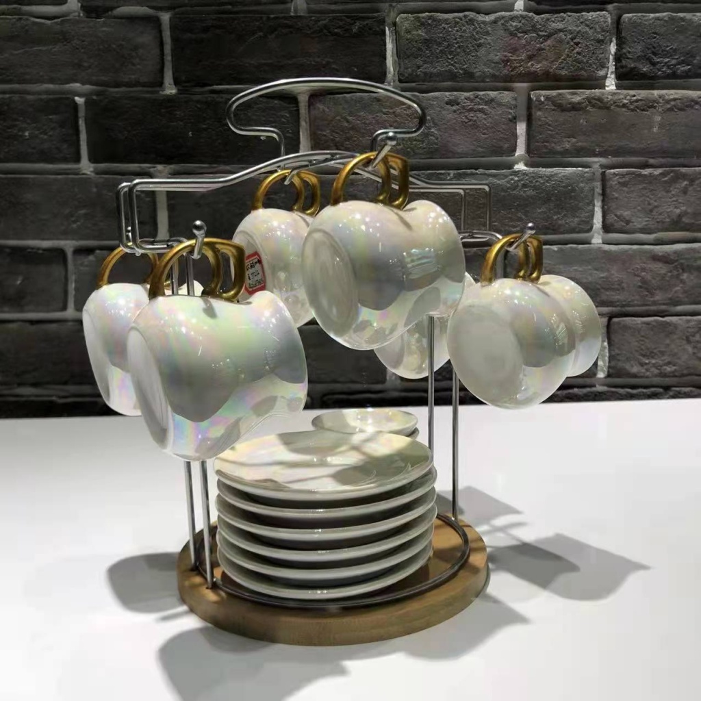 Jingdezhen 6 Cups 6 Plates Coffee Set Ceramic Cup Ceramic Plate Pearl Glaze Coffee Set Points Exchange Supermarket Promotion Jingdezhen 6 Cups 6 Plates Coffee Set Ceramic Cup Ceramic Plate Pearl Glaze Coffee Set Points Exchange Supermarket Promotion