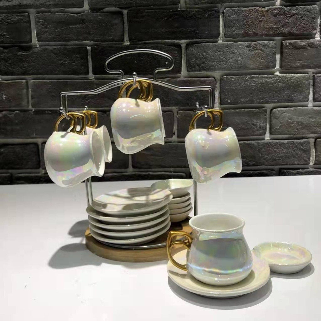Jingdezhen 6 Cups 6 Plates Coffee Set Ceramic Cup Ceramic Plate Pearl Glaze Coffee Set Points Exchange Supermarket Promotion Jingdezhen 6 Cups 6 Plates Coffee Set Ceramic Cup Ceramic Plate Pearl Glaze Coffee Set Points Exchange Supermarket Promotion