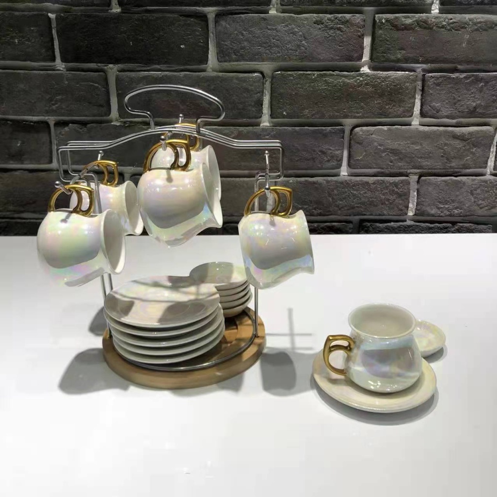 Jingdezhen 6 Cups 6 Plates Coffee Set Ceramic Cup Ceramic Plate Pearl Glaze Coffee Set Points Exchange Supermarket Promotion Jingdezhen 6 Cups 6 Plates Coffee Set Ceramic Cup Ceramic Plate Pearl Glaze Coffee Set Points Exchange Supermarket Promotion