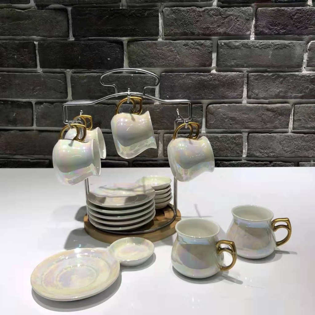 Jingdezhen 6 Cups 6 Plates Coffee Set Ceramic Cup Ceramic Plate Pearl Glaze Coffee Set Points Exchange Supermarket Promotion Jingdezhen 6 Cups 6 Plates Coffee Set Ceramic Cup Ceramic Plate Pearl Glaze Coffee Set Points Exchange Supermarket Promotion