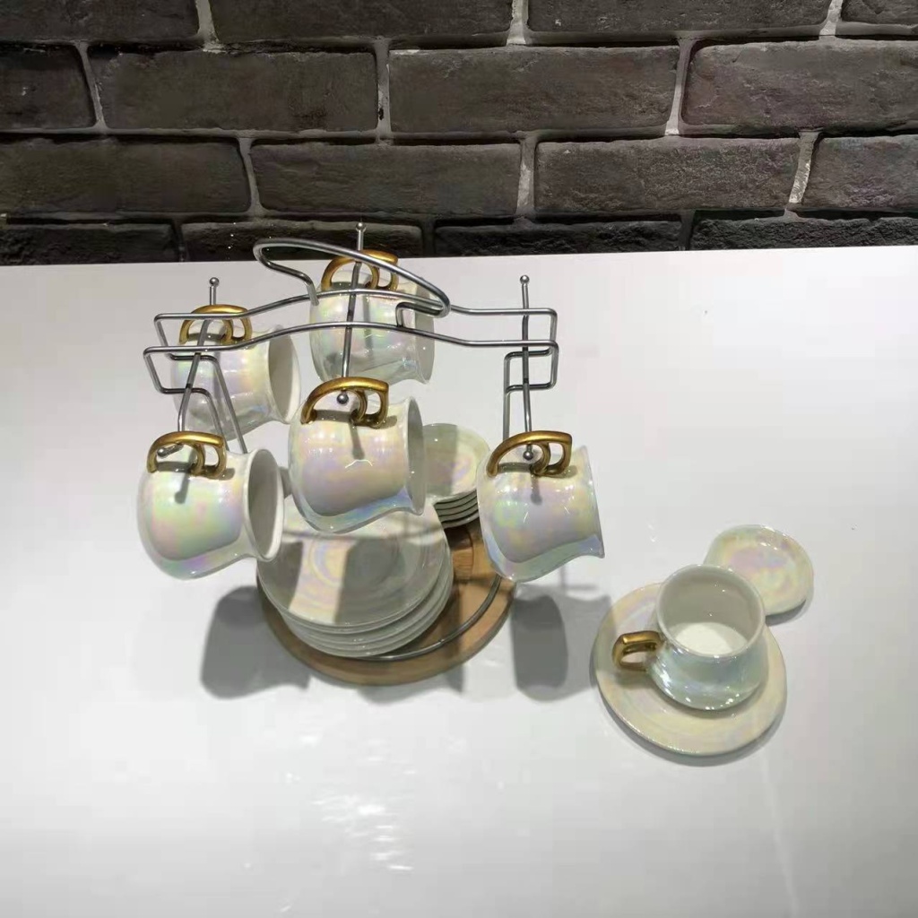 Jingdezhen 6 Cups 6 Plates Coffee Set Ceramic Cup Ceramic Plate Pearl Glaze Coffee Set Points Exchange Supermarket Promotion Jingdezhen 6 Cups 6 Plates Coffee Set Ceramic Cup Ceramic Plate Pearl Glaze Coffee Set Points Exchange Supermarket Promotion