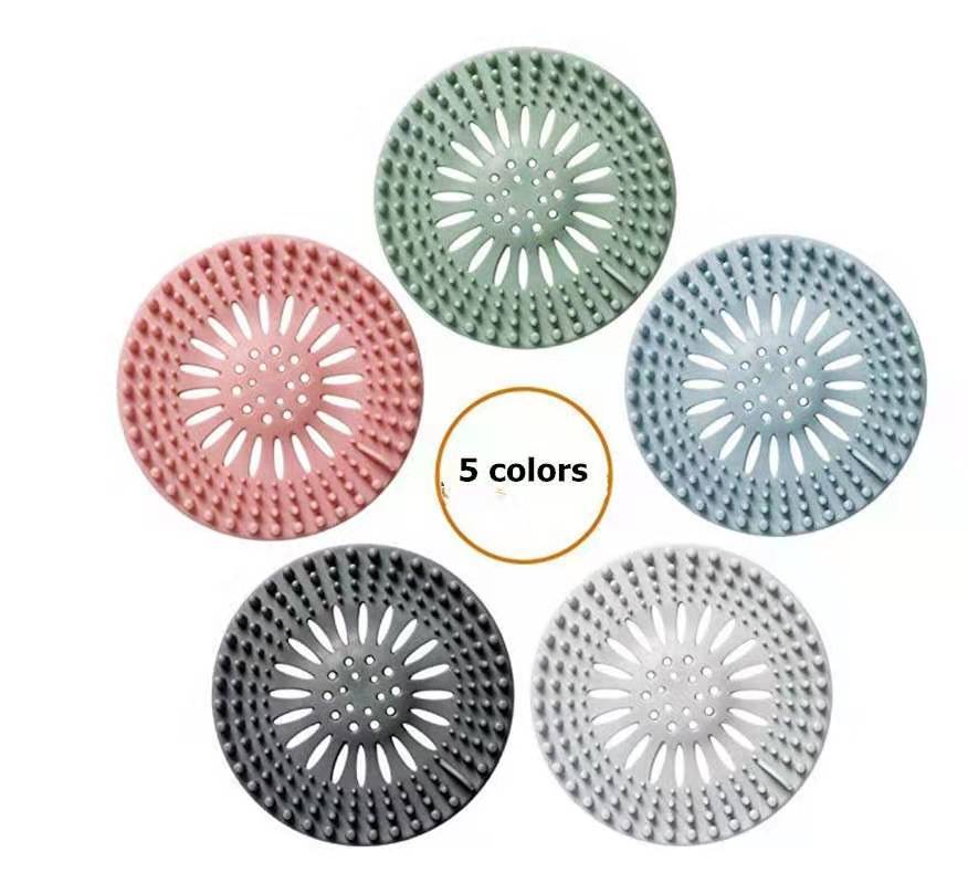 New Material Silicone Floor Drain Filter Plug Sink Drain Filter Net Bathroom Hair Filter Plug Anti-Blocking Sewer