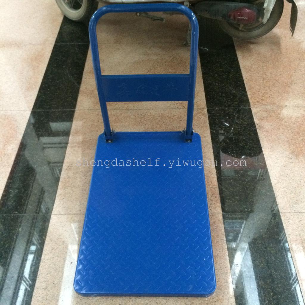880*580 folding type V flat car handling 500KG plate iron polyurethane wheel