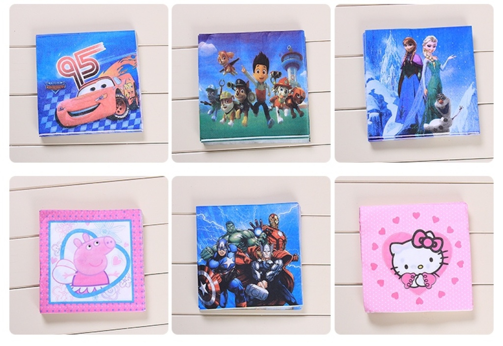 Children's Birthday Party Napkin Mat Tissue Cartoon Picnic Dinner Plate Tissue Mat Napkin Decoration Party Supplies Children's Birthday Party Napkin Mat Tissue Cartoon Picnic Dinner Plate Tissue Mat Napkin Decoration Party Supplies