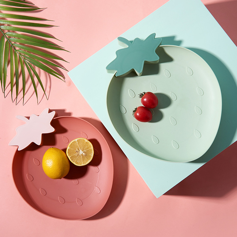 Dry fruit plate Strawberry plastic fruit plate New Year snack plate melon seed box household plate simple and modern