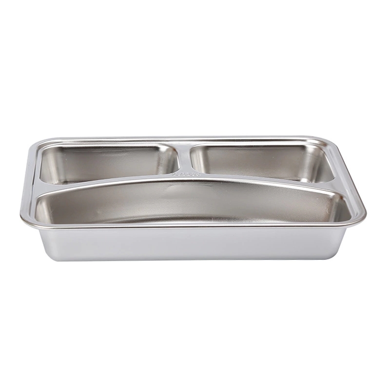 304 Four-Grid Lunch Box Stainless Steel Lunch Box Plate Lunch Box