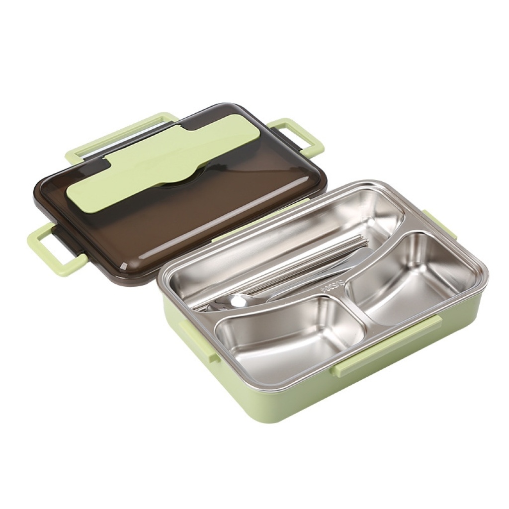 304 Four-Grid Lunch Box Stainless Steel Lunch Box Plate Lunch Box 304 Four-Grid Lunch Box Stainless Steel Lunch Box Plate Lunch Box