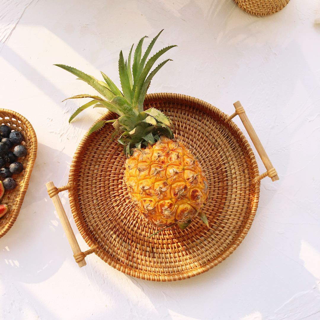 Manufacturers Vietnamese cane dessert table snacks fruit plate Japanese furniture accessories creative fruit plate