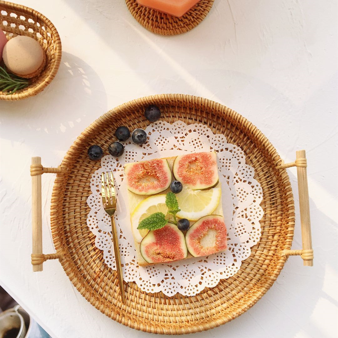Manufacturers Vietnamese cane dessert table snacks fruit plate Japanese furniture accessories creative fruit plate