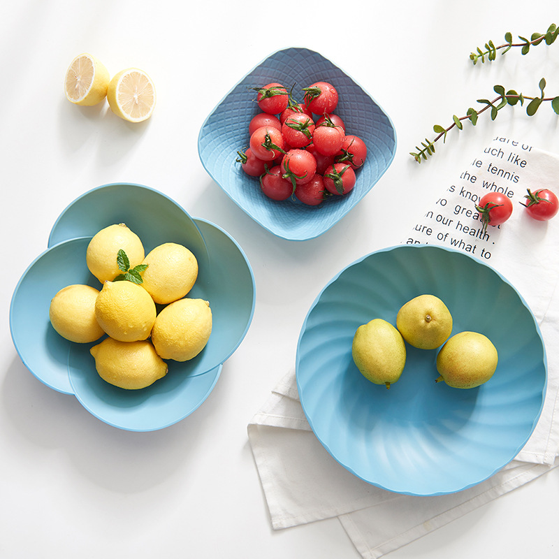 Home creative fruit plate simple multifunctional plastic candy plate PP thick durable environmental friendly snack plate