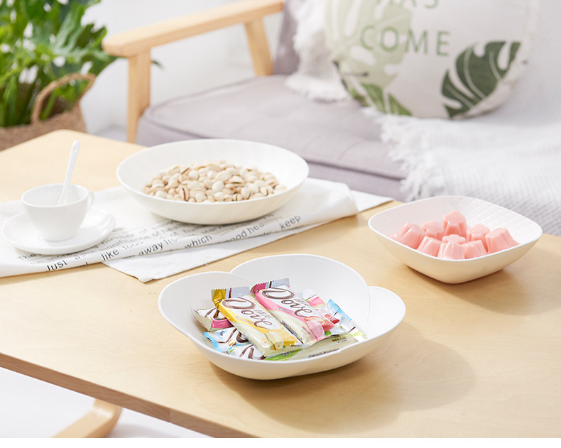 Home creative fruit plate simple multifunctional plastic candy plate PP thick durable environmental friendly snack plate Home creative fruit plate simple multifunctional plastic candy plate PP thick durable environmental friendly snack plate