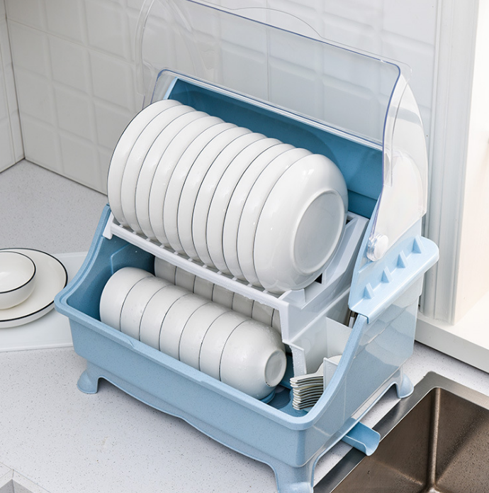 Kitchen Tableware Storage Box Bowl Drain with Cover Mini Bowl Cabinet Rack Tableware Household Multi-Functional Sealed Storage Rack