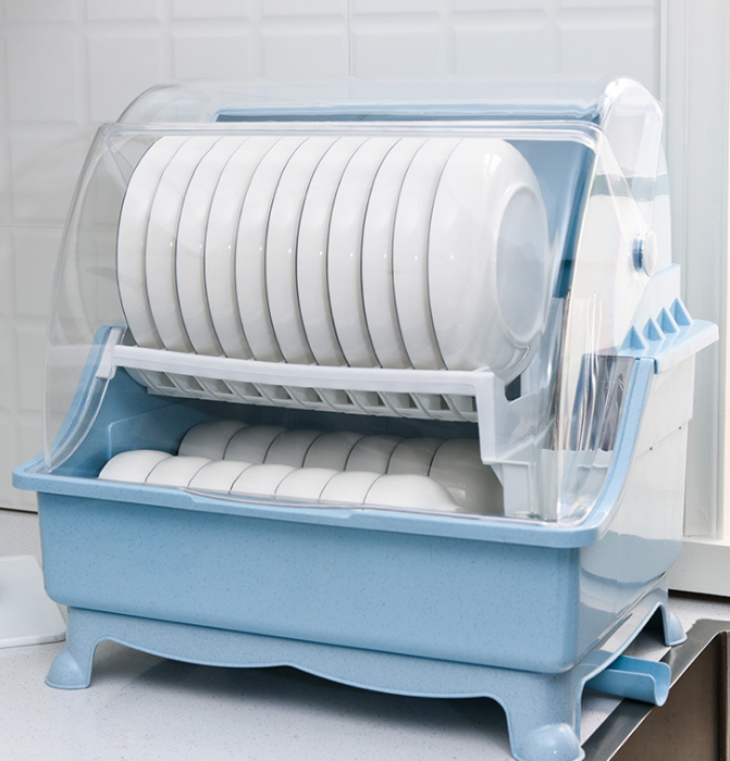 Kitchen Tableware Storage Box Bowl Drain with Cover Mini Bowl Cabinet Rack Tableware Household Multi-Functional Sealed Storage Rack
