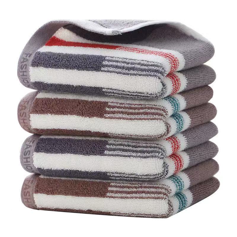 Guaranteed Cotton Striped Adult Towel Pure Cotton Face Washing Bath Towel Absorbent Lint-Free Household Face Towel