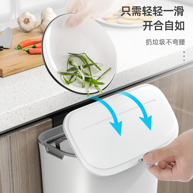 Kitchen Supplies Household Complete Cabinet with Lid Wall-Mounted Trash Can Bathroom Hanging Flip Toilet Basket