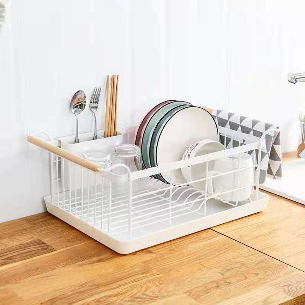 Kitchen Rack Bowl Rack Rag Drain Rack Double-Layer Kitchen Tableware Storage Box Dish Drying Rack Plate