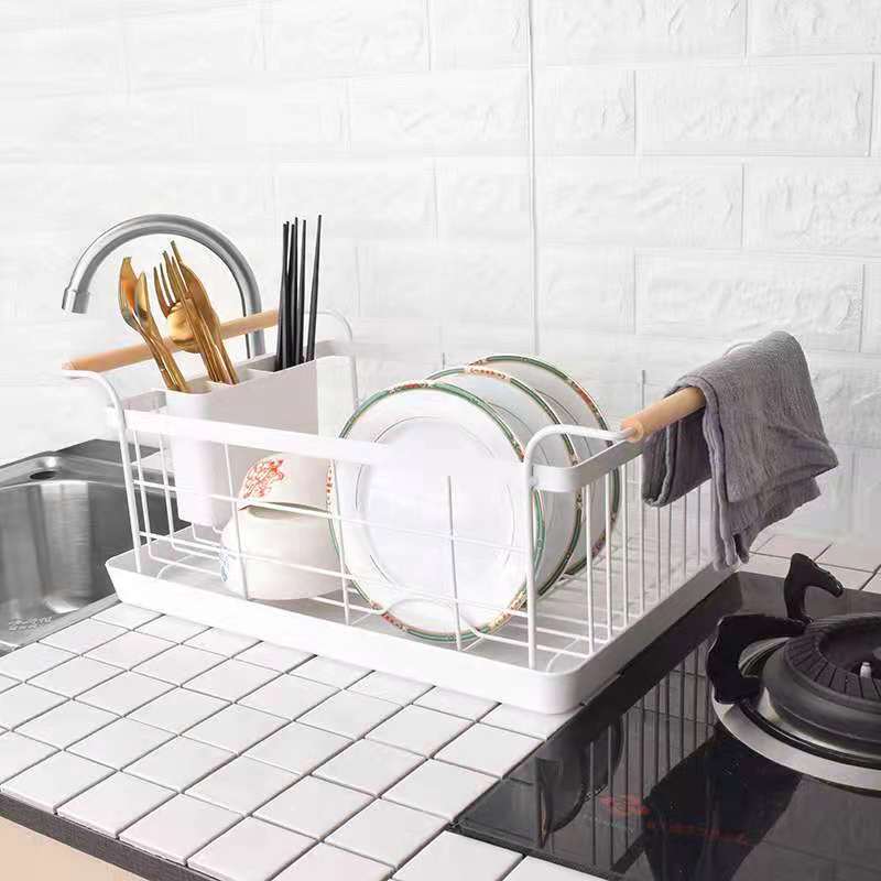Kitchen Rack Bowl Rack Rag Drain Rack Double-Layer Kitchen Tableware Storage Box Dish Drying Rack Plate
