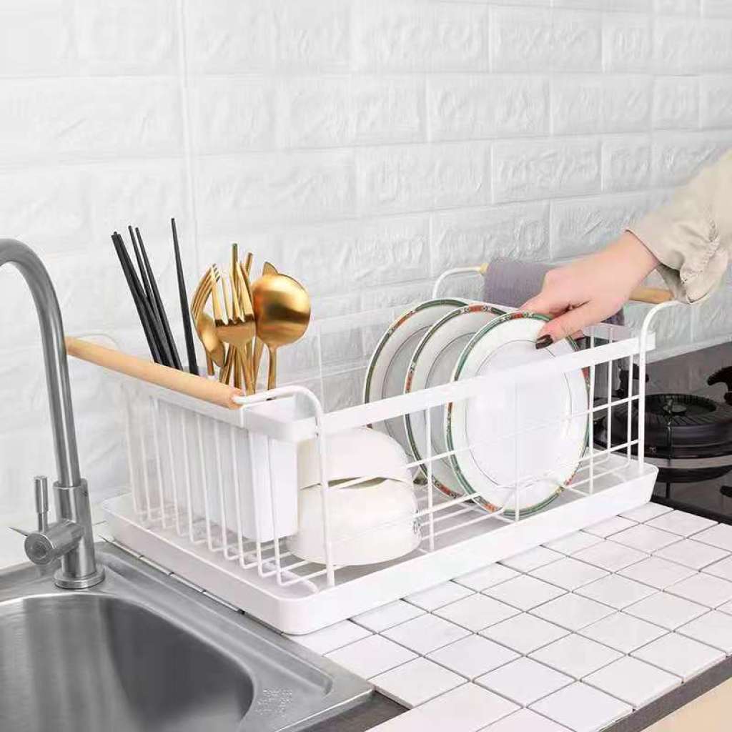 Kitchen Rack Bowl Rack Rag Drain Rack Double-Layer Kitchen Tableware Storage Box Dish Drying Rack Plate