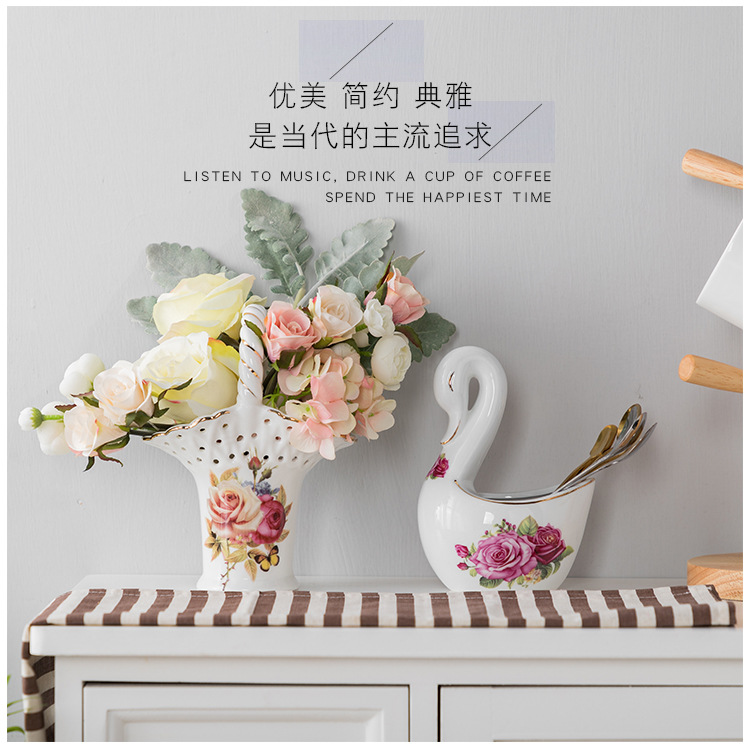 Nordic Style Ceramic Tableware Storage Storage Basket Hanging Basket Spoon Chopsticks Basket Scissors Fork Frame Snack Plate Nordic Style Ceramic Tableware Storage Storage Basket Hanging Basket Spoon Chopsticks Basket Scissors Fork Frame Snack Plate