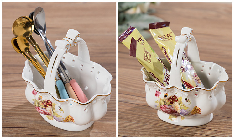 Nordic Style Ceramic Tableware Storage Storage Basket Hanging Basket Spoon Chopsticks Basket Scissors Fork Frame Snack Plate Nordic Style Ceramic Tableware Storage Storage Basket Hanging Basket Spoon Chopsticks Basket Scissors Fork Frame Snack Plate