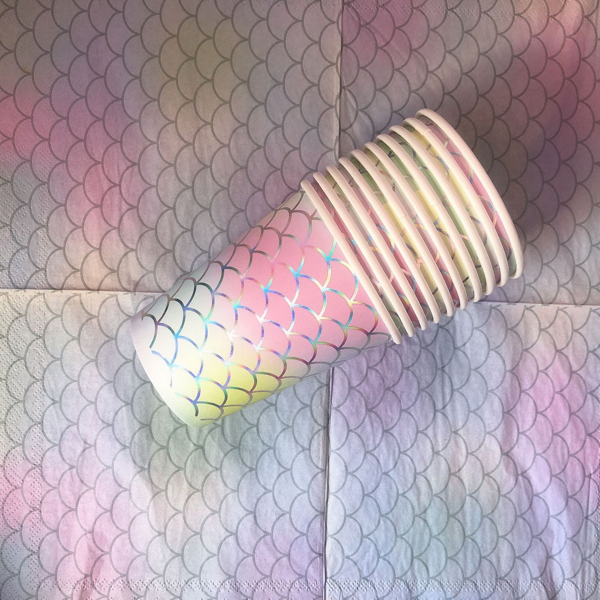 Amazon custom mermaid birthday party tableware paper cup paper plate tissue party set for 10 people