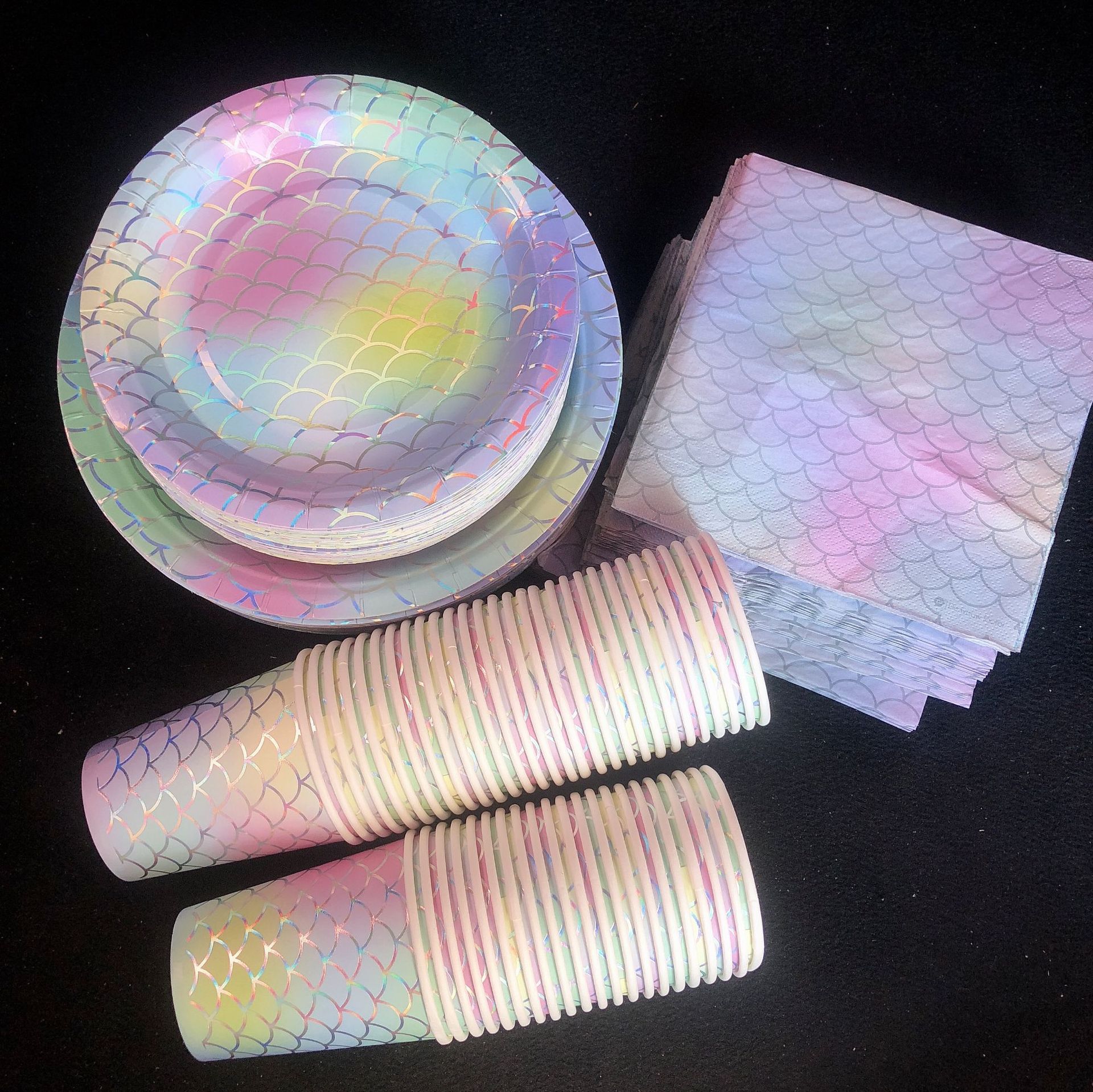 Amazon custom mermaid birthday party tableware paper cup paper plate tissue party set for 10 people Amazon custom mermaid birthday party tableware paper cup paper plate tissue party set for 10 people