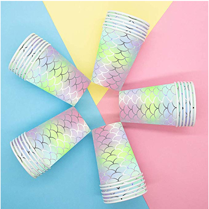Amazon custom mermaid birthday party tableware paper cup paper plate tissue party set for 10 people Amazon custom mermaid birthday party tableware paper cup paper plate tissue party set for 10 people