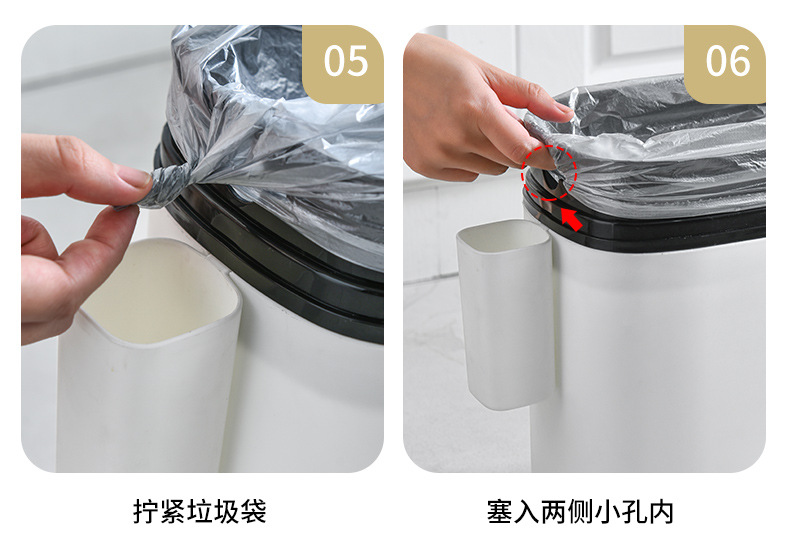 Toilet Waste Paper Trash Can with Lid Household Living Room Press Simple Creative Modern Nordic Covered Toilet