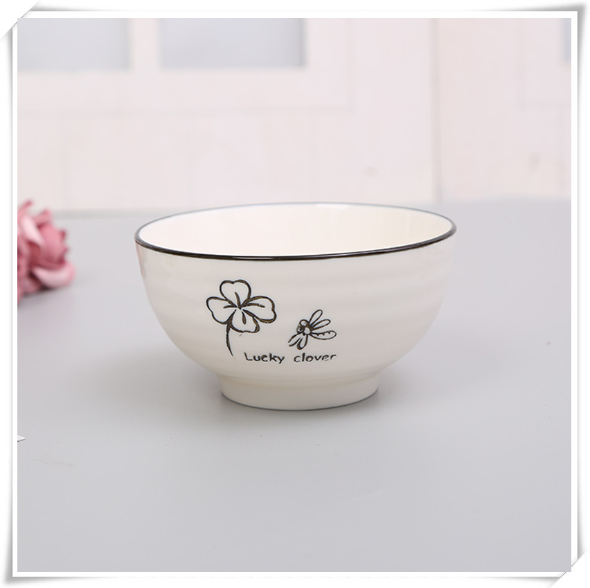 Simple Ceramic Bone China Bowl Plate Spoon Cutlery Household Plate Soup Bowl Fish Dish Random Combination Microwave