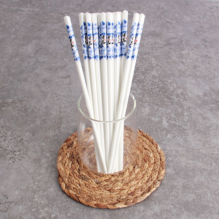 Chinese Bone China Chopsticks Tableware Ceramic Blue and White Chopsticks Tableware Business Gift Set Household Hotel Chopsticks Tableware