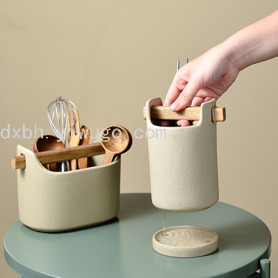 Ceramic Chopsticks Holder Mildew-Proof Creative Kitchen Household Draining Nordic Chopsticks Spoon Storage Box