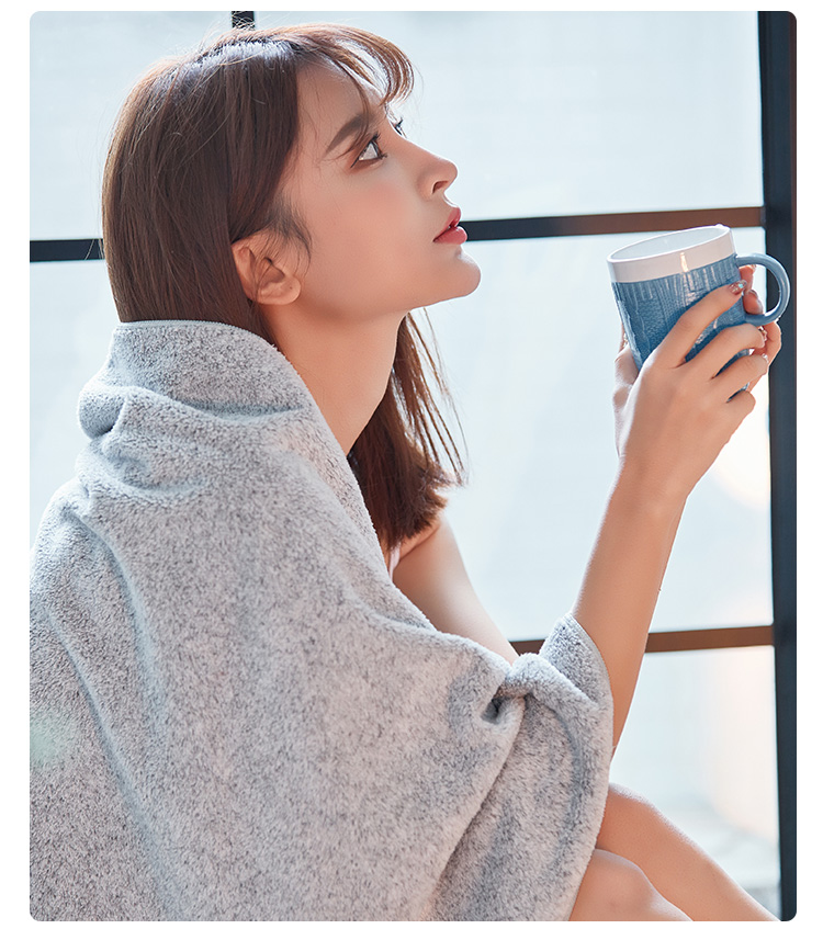 Jieni Skin 70x140 Bamboo Charcoal Fiber Super Water-Absorbing and Quick-Drying Soft Lint-Free Adult Cute Korean Style Bath Towel