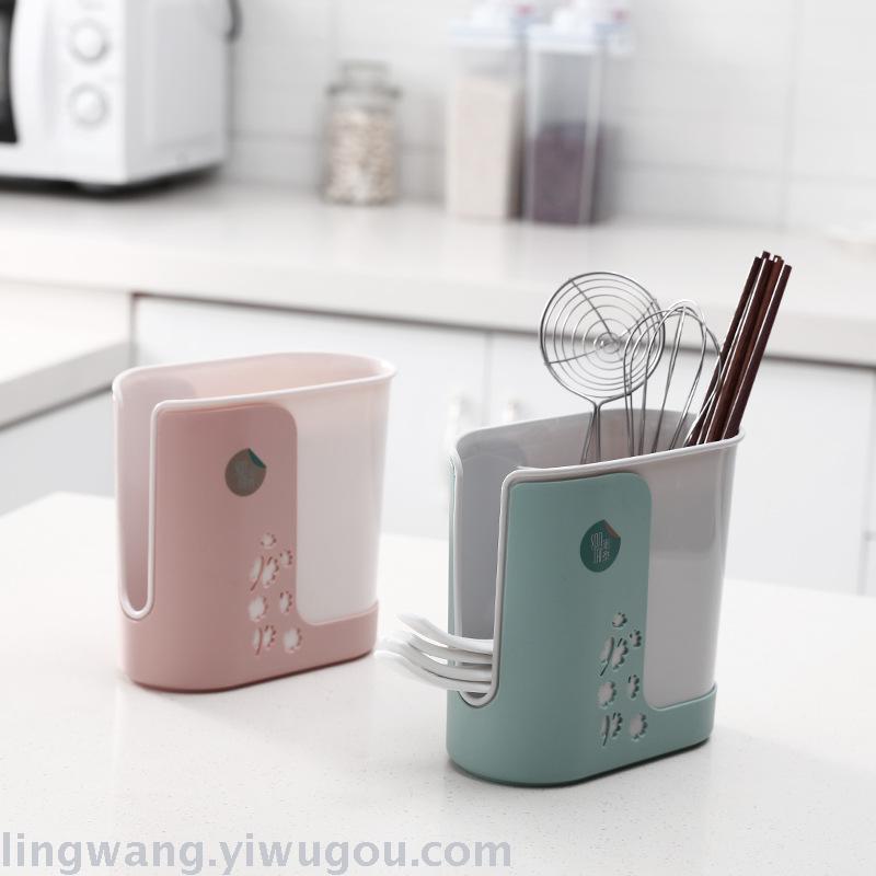 Kitchen Plastic Multi-Functional Storage Rack Wheat Straw Plastic Draining Chopsticks Bucket Creative Draining Chopsticks Bucket Cage Wholesale