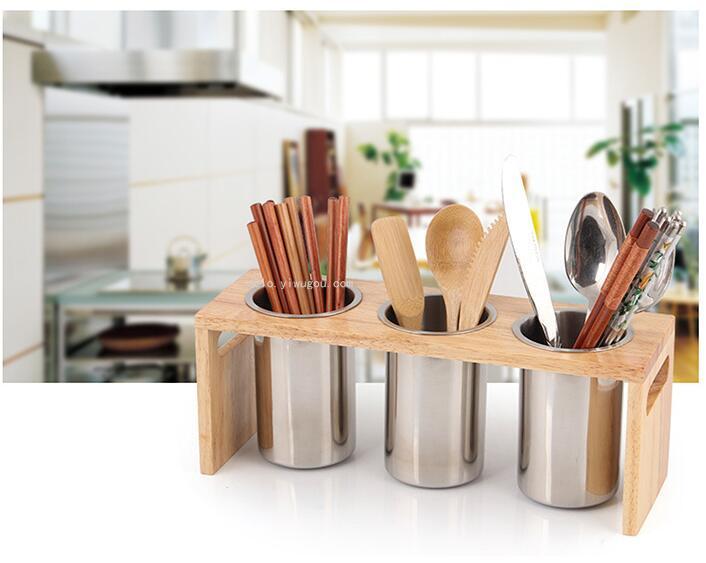 Kitchen Tableware Storage Rack, 304 Stainless Steel Tableware Storage Rack, Chopsticks Tube (3P)