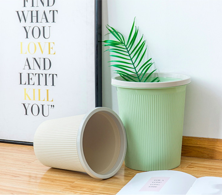 European-style dustbin with pressure ring household kitchen, living room, bathroom, basket, bedroom, large garbage basket, garbage can