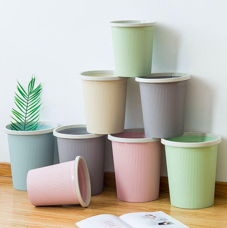 European-style dustbin with pressure ring household kitchen, living room, bathroom, basket, bedroom, large garbage basket, garbage can