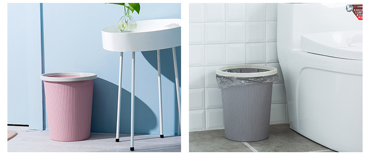 European-style dustbin with pressure ring household kitchen, living room, bathroom, basket, bedroom, large garbage basket, garbage can