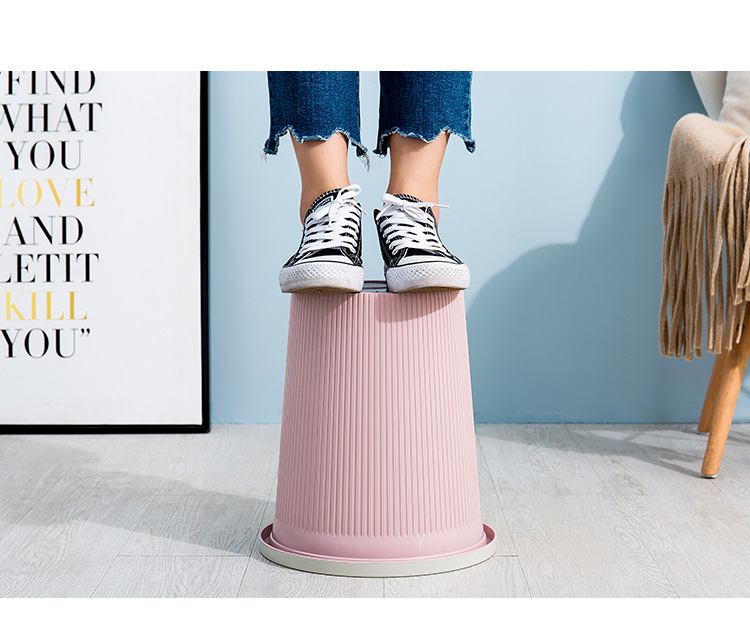 European-style dustbin with pressure ring household kitchen, living room, bathroom, basket, bedroom, large garbage basket, garbage can