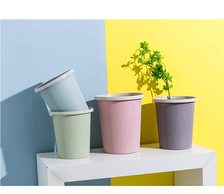 European-style dustbin with pressure ring household kitchen, living room, bathroom, basket, bedroom, large garbage basket, garbage can