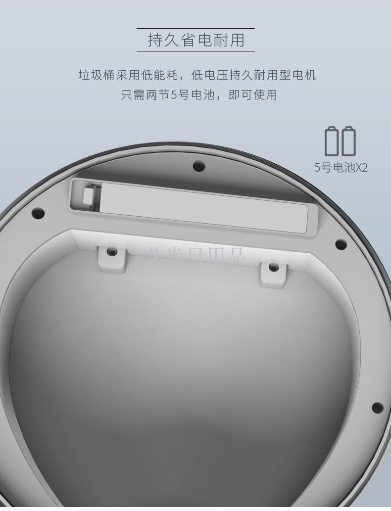 Ym-6107 square /6108 round intelligent dustbin sensing waterproof sanitary bucket automatic plastic wastebasket