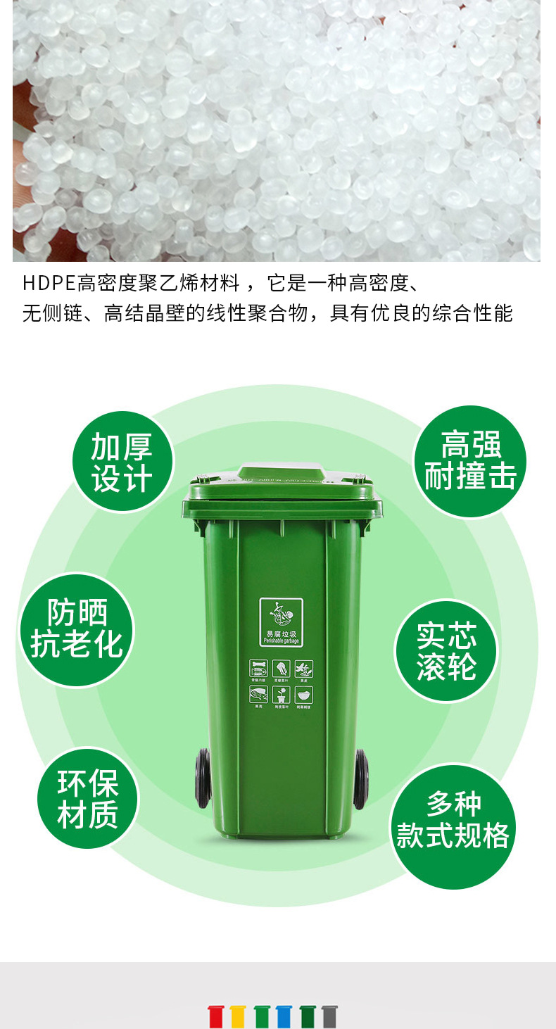 Trash Can Outdoor Sanitation 240 L120l Plastic Trash Can Thickened 50L Thickened Classification Dustbin Manufacturer