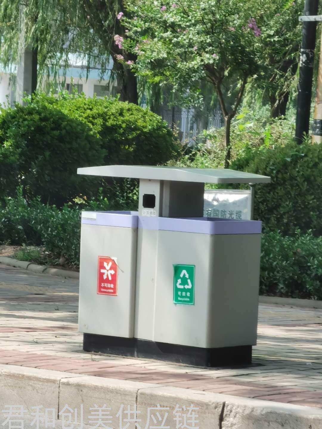 Garbage Bin Stainless Steel Trash Can Park Classification Dustbin Scenic Spot Trash Bin Outdoor Recycle Bin