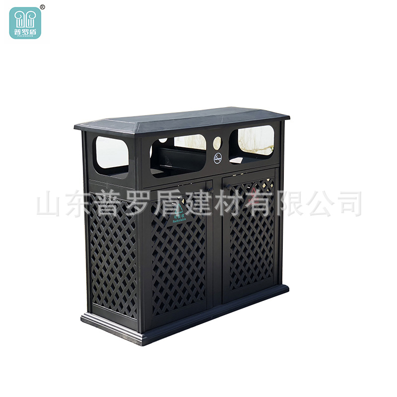 Outdoor cast aluminum garbage classification garbage double barrel garden garden dustbin aluminum art fruit box community garbage canister Outdoor cast aluminum garbage classification garbage double barrel garden garden dustbin aluminum art fruit box community garbage canister