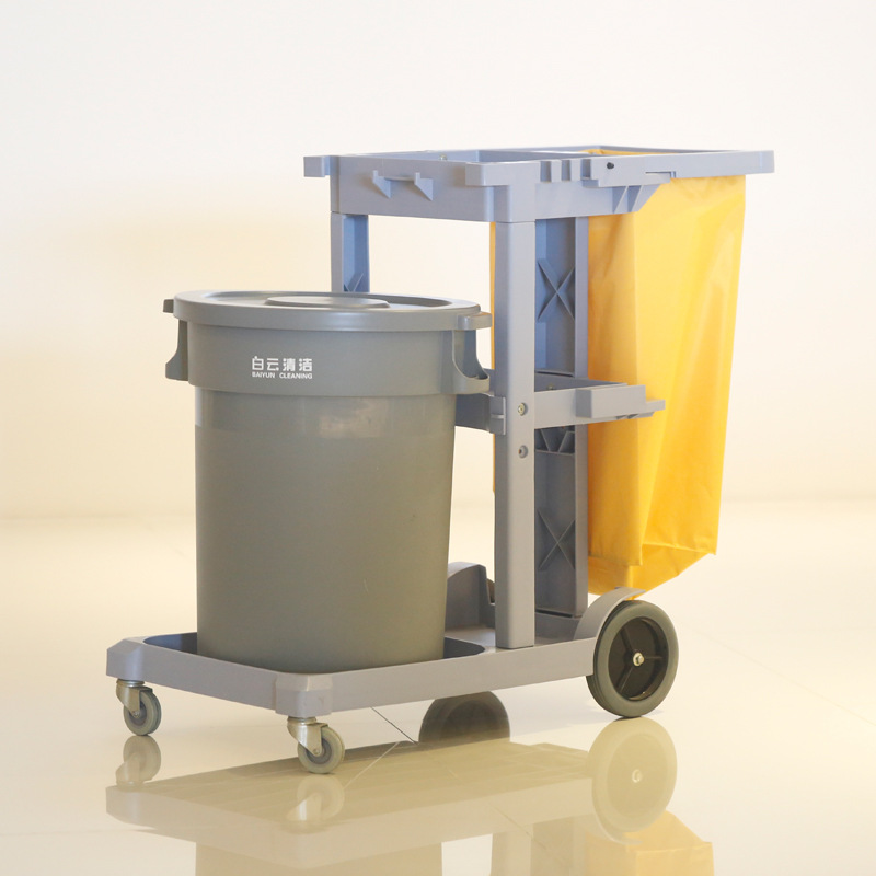 Baiyun Plastic Environmental Sanitation Waste Bin Outdoor Large Dustbin with Wheels Industrial round Covered Outdoor Fruit Suitcase