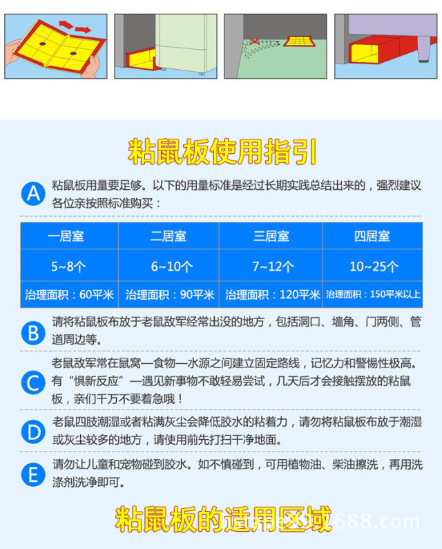 2018 New Arrival Dahao A1 Standard Type Strong Mouse Sticker Tasteless Kitchen Living Room Cardboard Strong Mouse Trap Sticker
