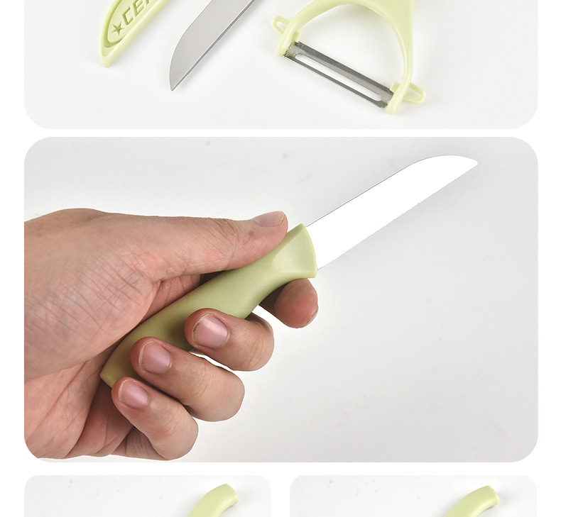 SST Fruit Knife Set Kitchen Knife Cutting Board Three-Piece Scraping Peeler Fruit Knife Peeler Gift Knife SST Fruit Knife Set Kitchen Knife Cutting Board Three-Piece Scraping Peeler Fruit Knife Peeler Gift Knife