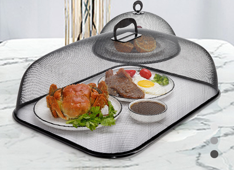 Multi-Functional Vegetable Cover Leftovers Vegetable Cover Dish Cover Kitchen Wrought Iron Food Cover Can Be Hung Small Anti-Mosquito Cockroach Large Size Dish Cover